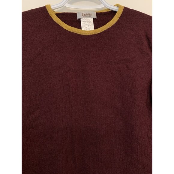 Bartolini Merino Wool Sweater Kids XL Made In Italy Burgundy Wine Red Mustard - Picture 3 of 8